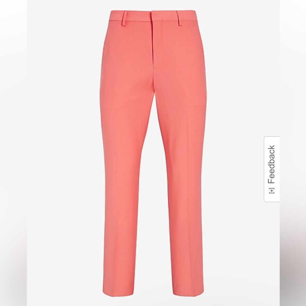 NEW $128 Express Men's slim Coral wool blend Pants suit modern tech  size 30X30
